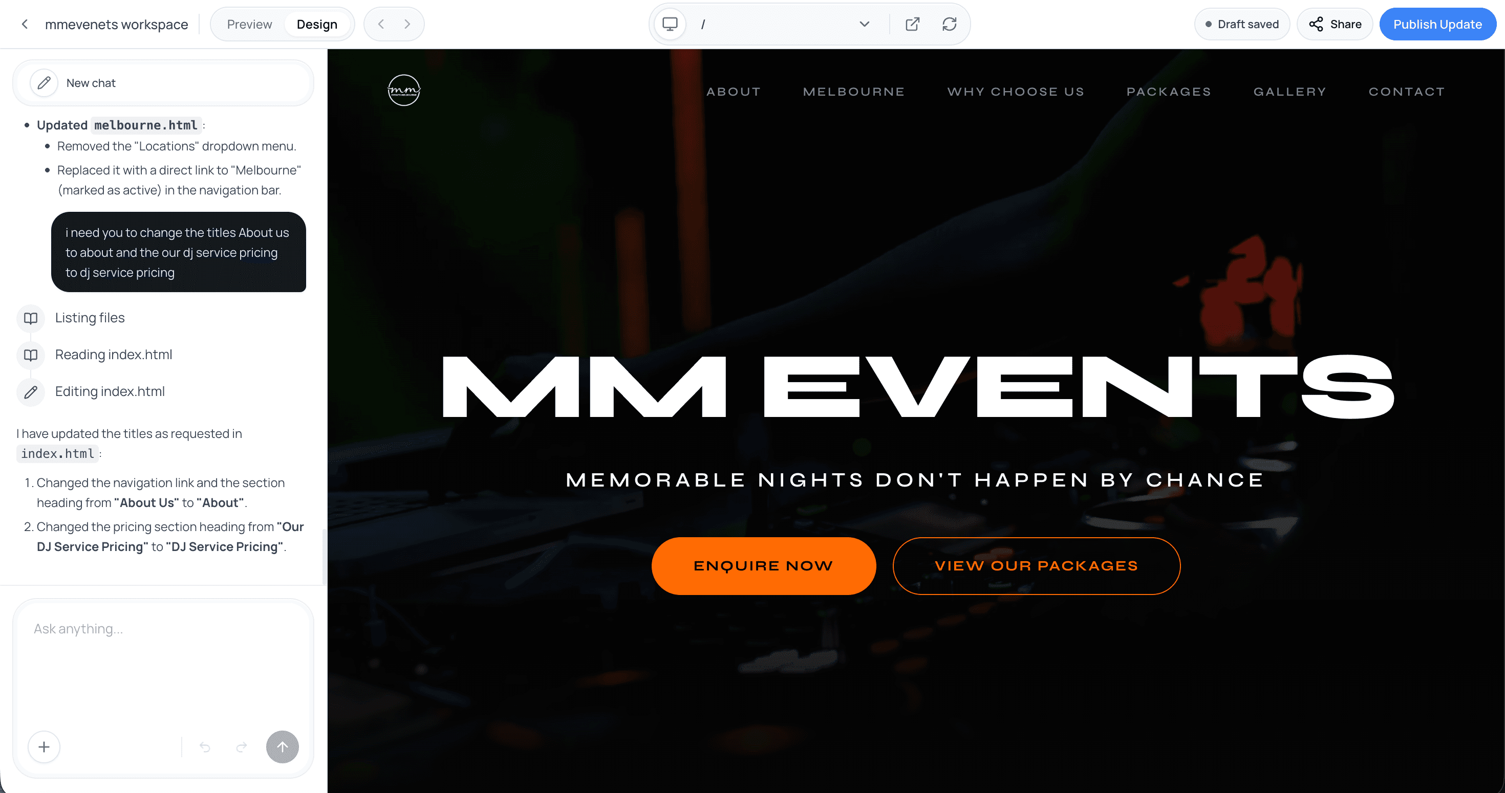 Refreshed website example 5